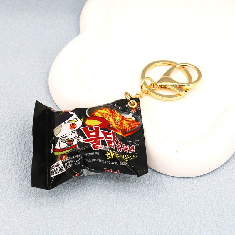 Simulation Instant Noodles Keychain Backpack Turkey Noodle Hanging Pendant Small Ramen Keychains Keyring For Kids