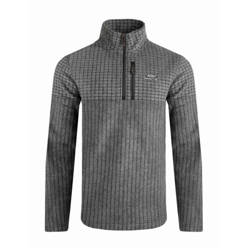 Weird Fish Mens Longmont Grid Eco Friendly Quarter Zip Fleece Top