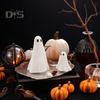 2 Pcs Halloween Ghost Figurine Resin Ghost Sculpture Cute White Ghost Statue Home Table Centerpieces Mini Ghost Ornament for Kitchen Shelf Fireplace