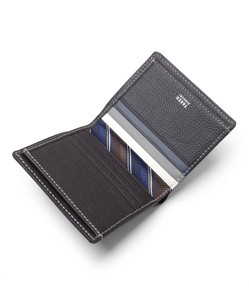 Portfel składany na pół, akcesoria w kolorze czarnym [Takeokikuchi], męski