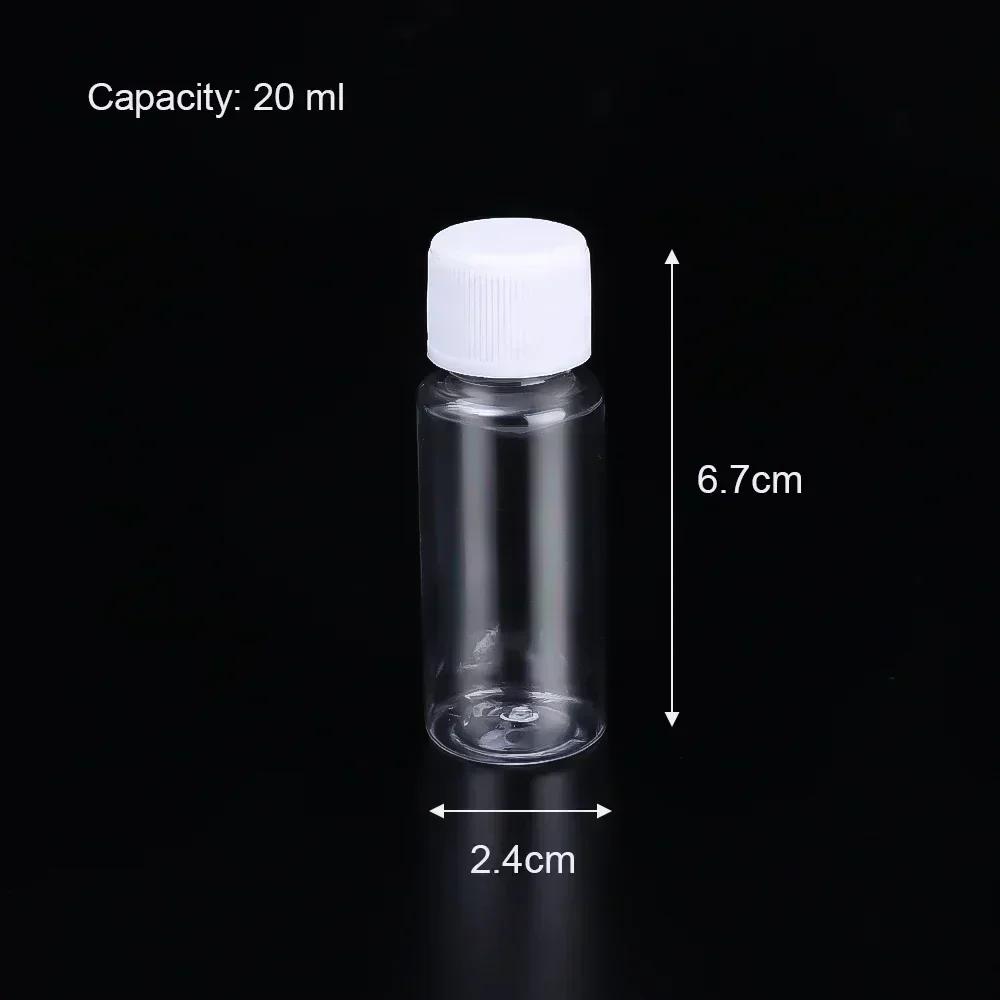 110Pcs Refillable Bottles 10Ml 20Ml 30Ml 50Ml 80Ml 100Ml Plastic Pet Clear Empty Seal Bottles Sample Containers With Screw Cap