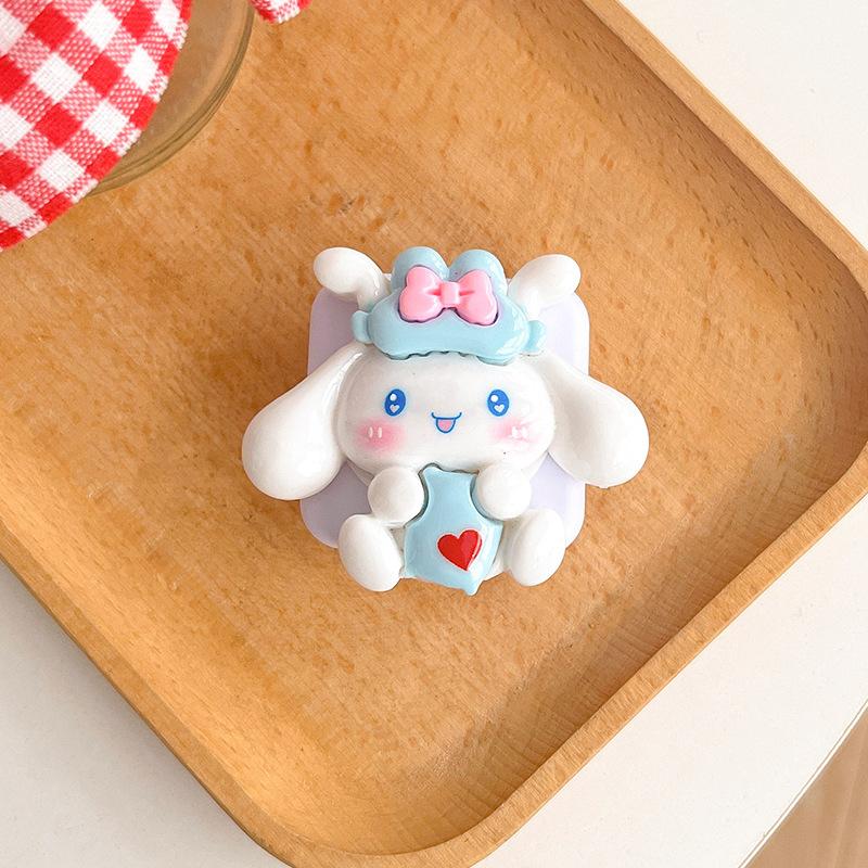 Cartoon Flip Mirror Puppy Mobile Phone Airbag Bracket Back Sticker Kt Cat Devil Makeup Mirror Portable Cute Mirror Sticker