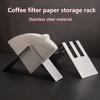 Kaffe pappersfilterhållare i rostfritt stål Kaffepåsar Organiser Förvaringsställ Hem Kök Kontor Café Organisationsmaterial