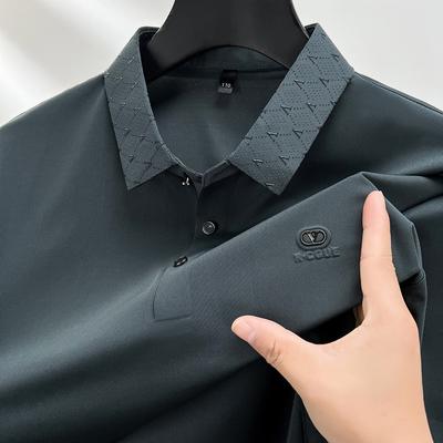 Summer New High-quality Seamless Heavy-duty Lapel POLO Shirt Trendy Casual Half-sleeved T-shirt
