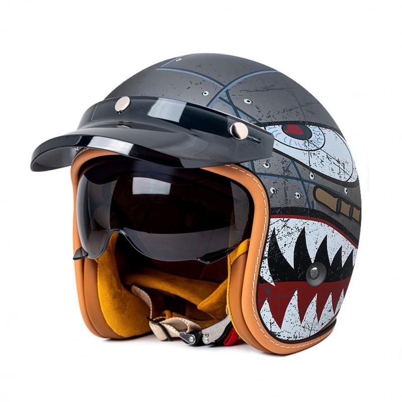 C500 White Competitive Motorcycle Helmet New National Standard Locomotive Lightweight Street Three-quarters Retro Half
