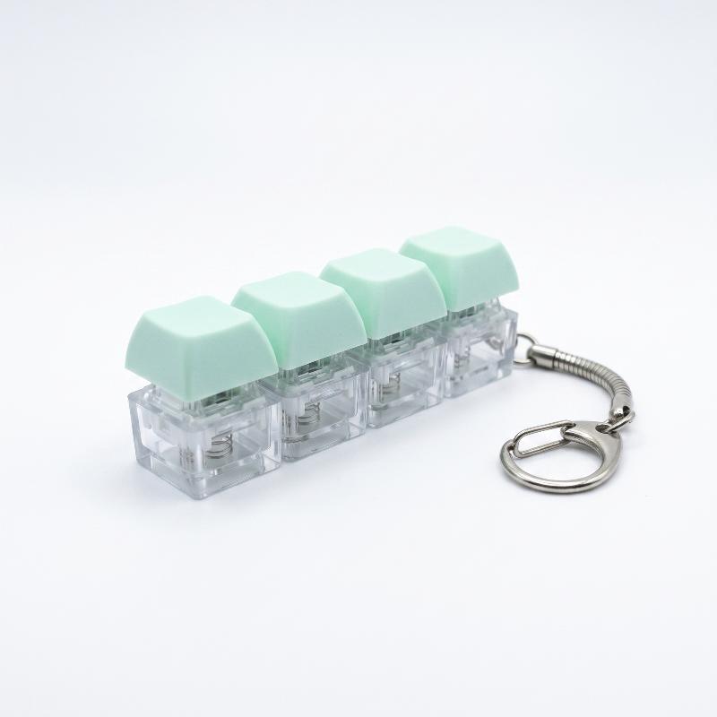4-Button Keycaps Keyboard Fidget Keychain Stress Relief Fidget Clicker Toy Decompression Toy Bag Pendant
