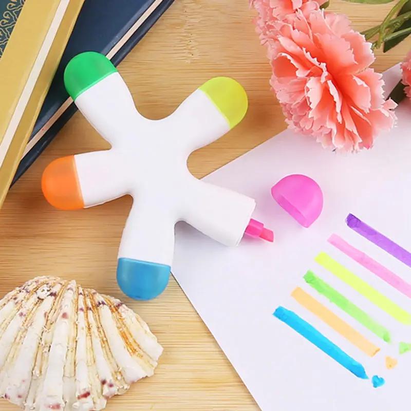 Highlighters Multicolor Creative Highlighter Pen Kawaii Markers Drawing School Art Supplies Japanese Stationery