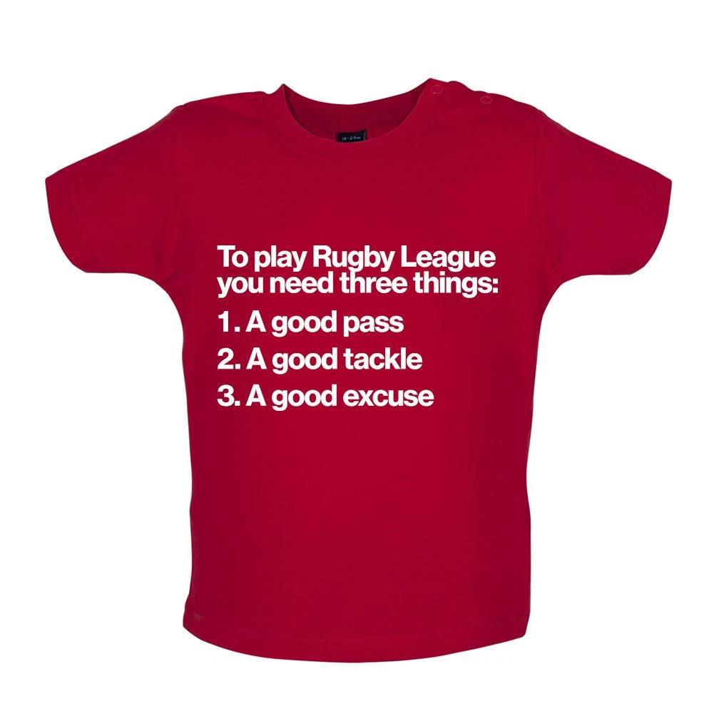 A Play Rugby League You Need Three Things - Kids Baby Kids Boys Girls Unisex T-Shirt / Bodysuit - Fun 160