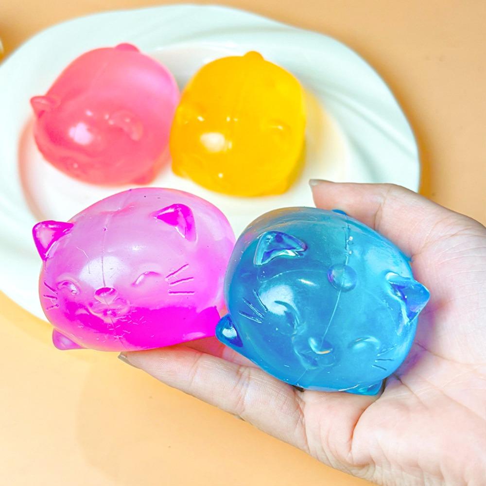 Gummy Cat Squishy Toys Slow Rise Stress Relief Ball Sensory Fidget Toys for Adult Kids Anti-Anxiety Sensory Toys for Autism ADHD