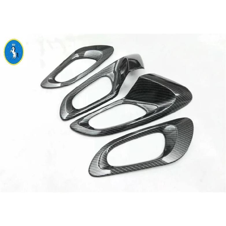 Carbon Fiber Look Auto Door Pull Doorknob Handle Bowl  Stickers Interior Accessories Cover Trim For Renault Kadjar 2016 -