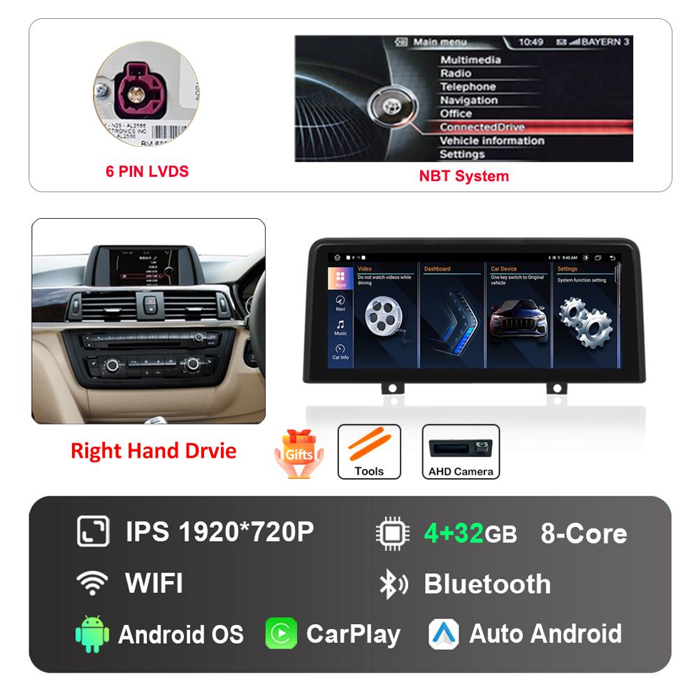 12.3 Inch Right Hand Drvie for BMW 3 4 Series F30 F31 F32 F33 F34 F36 NBT EVO System Android Car Radio Multimedia Player 4G WiFi