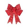 Well Choices Products 36in Pre-Lit XL Christmas Bow Decoration, Large Outdoor LED Holiday Yard W/ 90 Lights, 8 Light Functions, Timer, Hook
