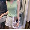 Summer Women's Bottoming Shirt V-neck Sleeveless Ice Silk Camisole Undershirt Sleeveless Knit Tops Vest Loose Elastic