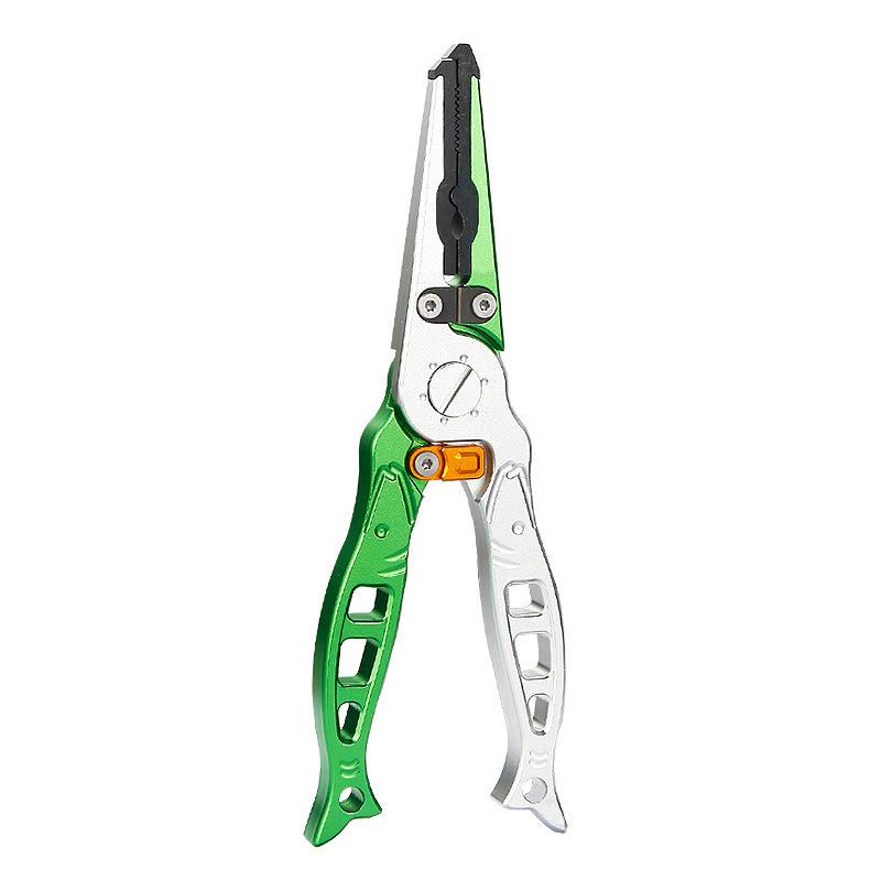 Fish-Shaped Aviation Aluminum Fishing Pliers with Split Ring and Line Cutter