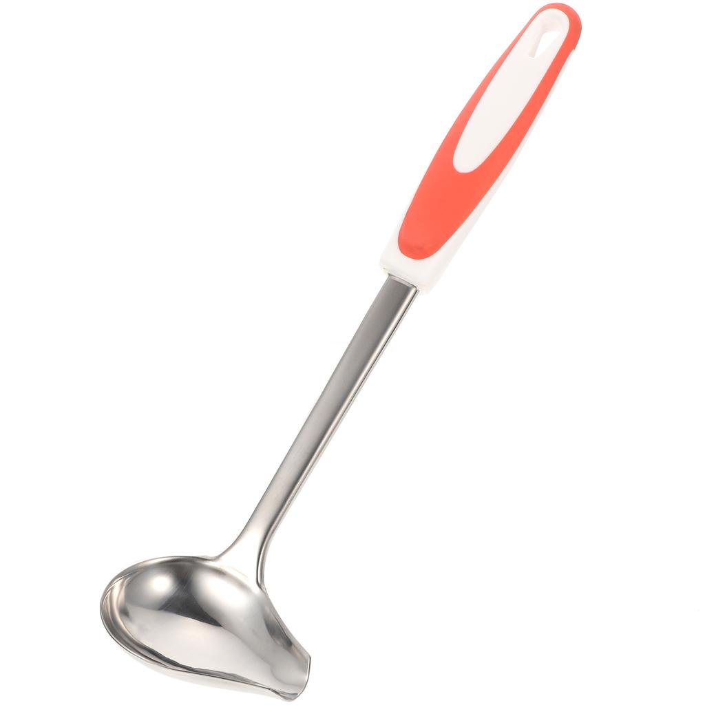 Anti-Slip Angled Sauce Ladle Stainless Steel Soup Spoon For Gravy Oil Serving Buffet Restaurant Kitchen Tool