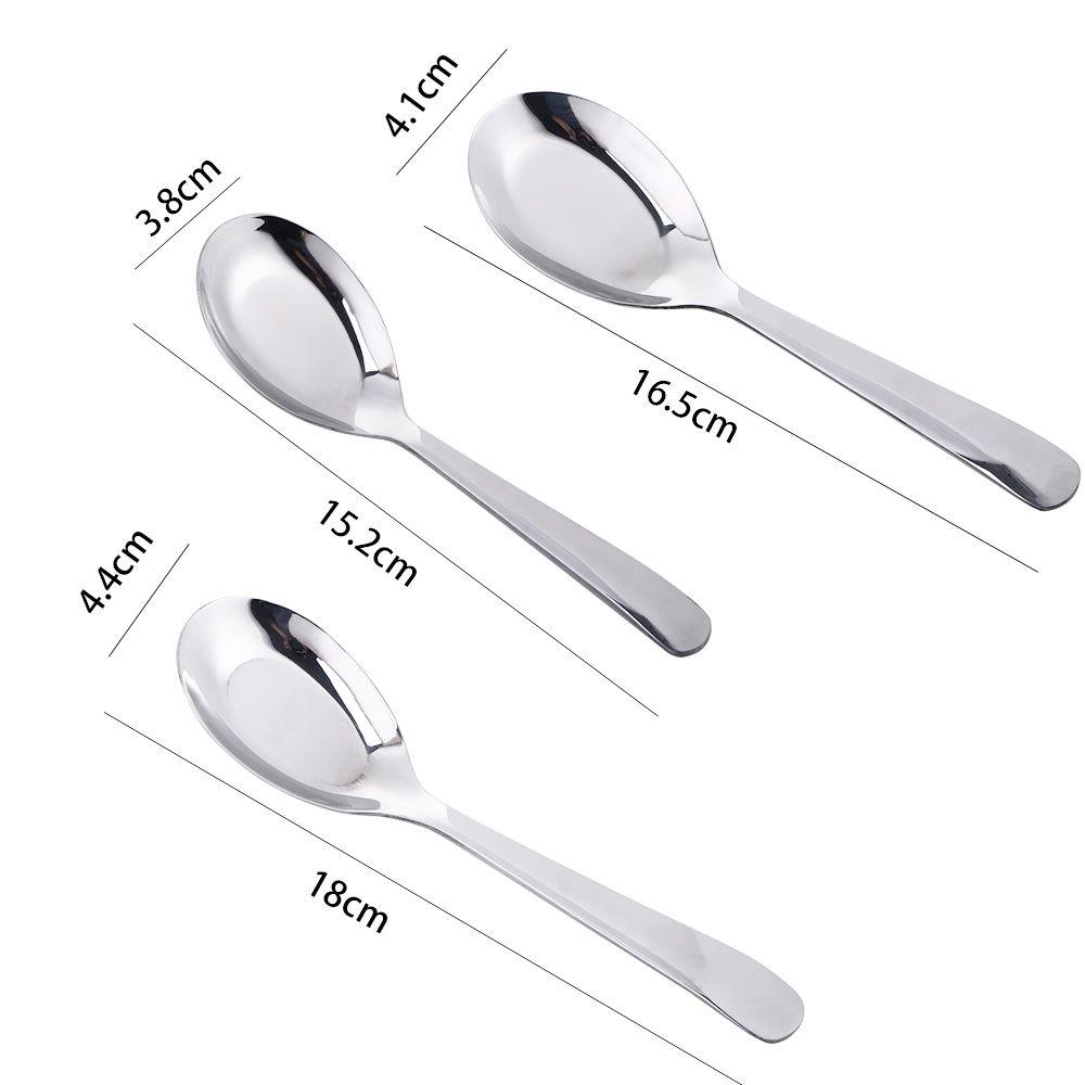 Hotel Dining Kitchen Stainless Steel Soup Spoon Flatware Dinner Scoop Tableware
