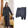 Pajama Set Pullover And Pants 2 Piece Women Velvet Ribbed Fleece Warm Casual Thicken Lounge Wear Autumn