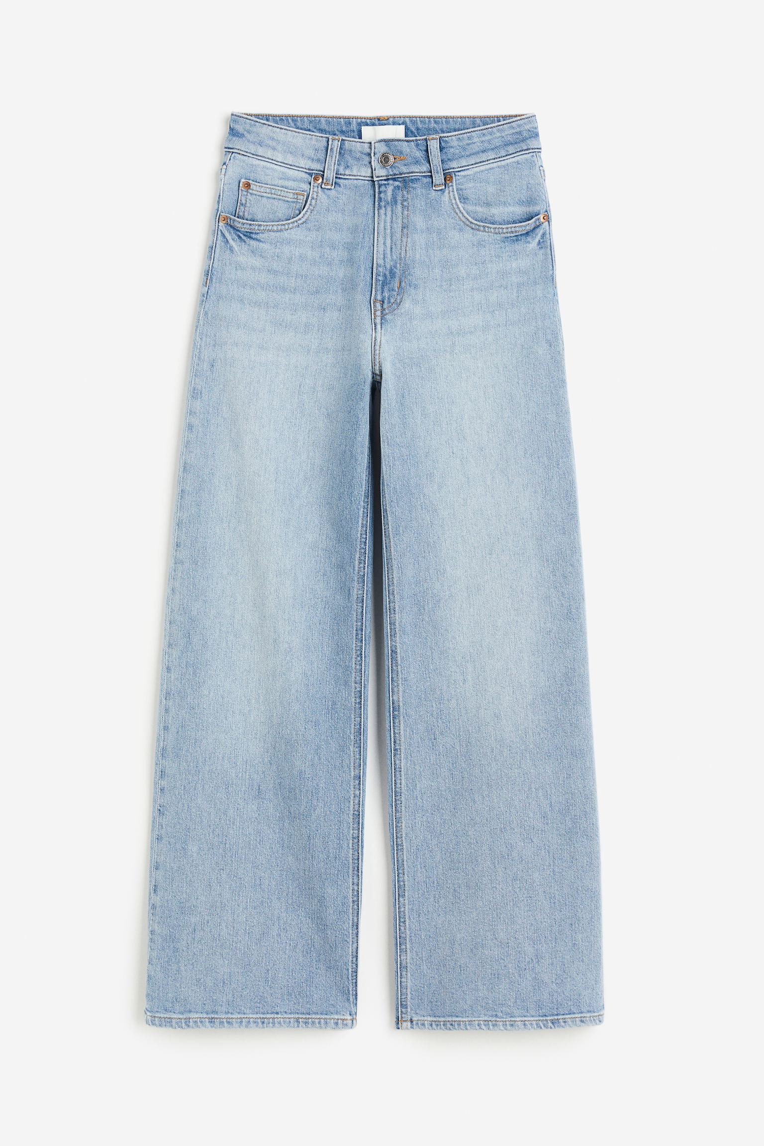 

Широкие высокие джинсы