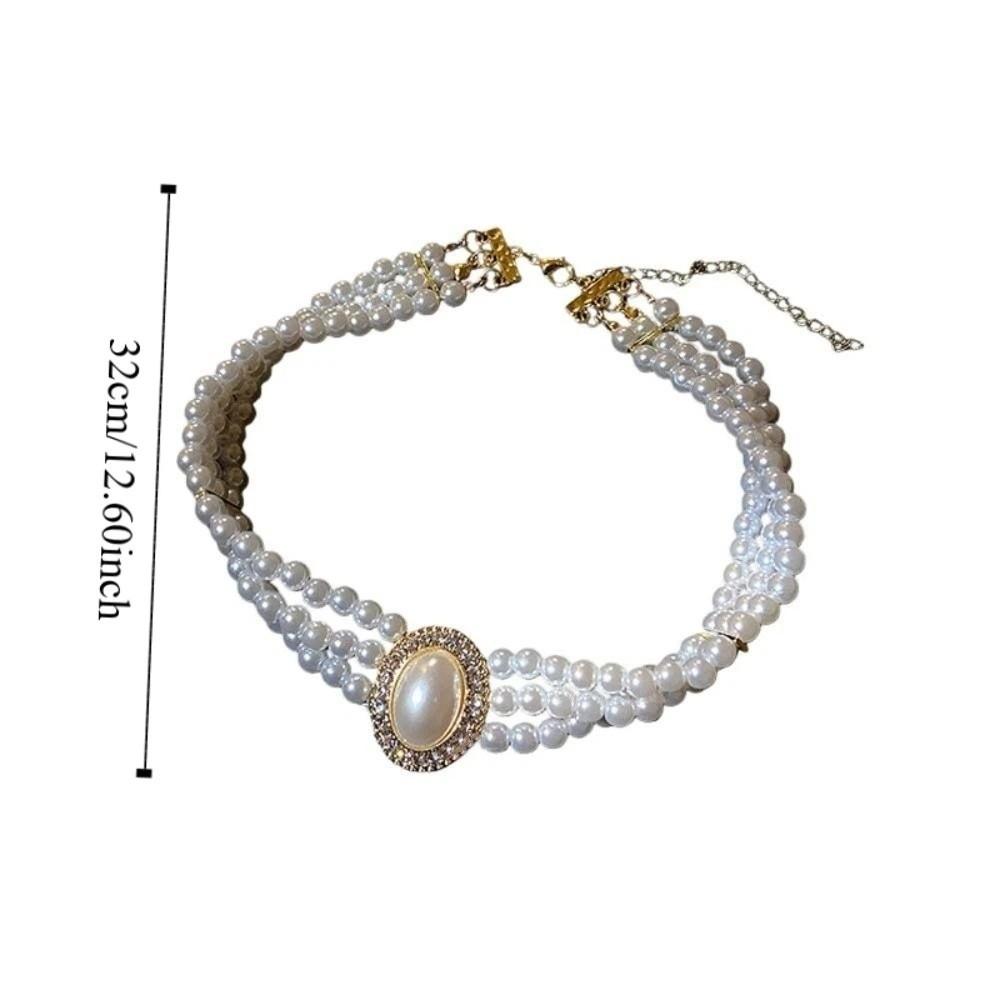 Jewelry Accessories Retro Pearl Necklace Clavicle Chain Pearl Choker Pearl Pendant  Wedding Bride