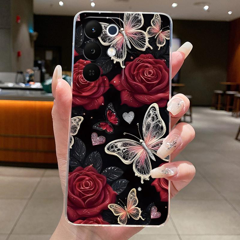 For Realme C85 Pro Case 2025 Clear Fashion Butterfly Flower Soft TPU Silicone Phone Cell Cover for RealmeC85 Pro 4G RMX5555 Case