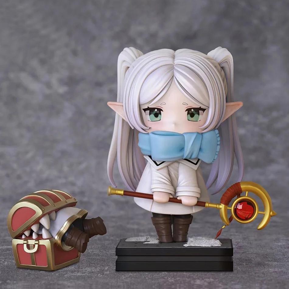 New Frieren Figures Anime Frieren Beyond Journey's End Gk Cartoon Winter Clothing Lovely Ornaments Birthday Gifts Kids Toys