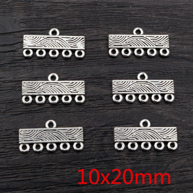 30 Stück Antik Silber Plated Vintage Bar Rechteckig Retro Verbinder Anhänger Anhänger DIY Halskette Schmuckzubehör Zubehör