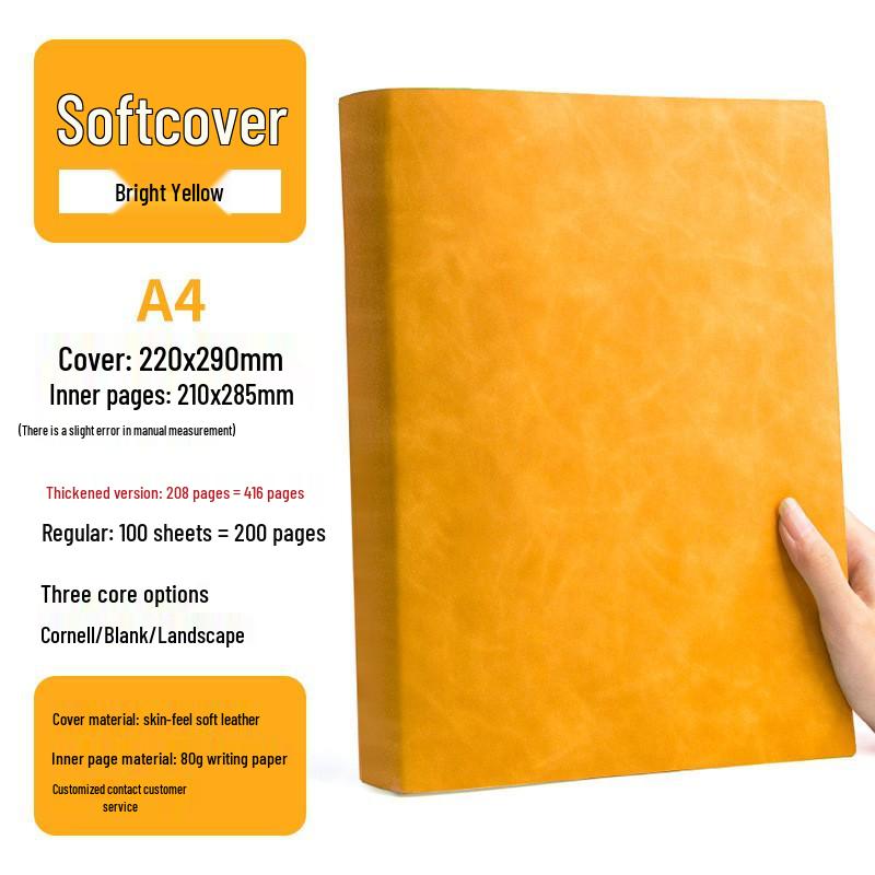 Qinde Li A4 Dickes Postgraduierten Softleder Tagebuch Blankes Cornell Notizbuch