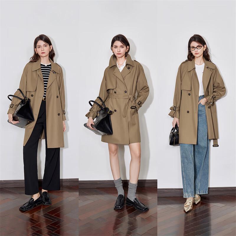 Chuyu Women's Loose-Fit Belted Trench Coat