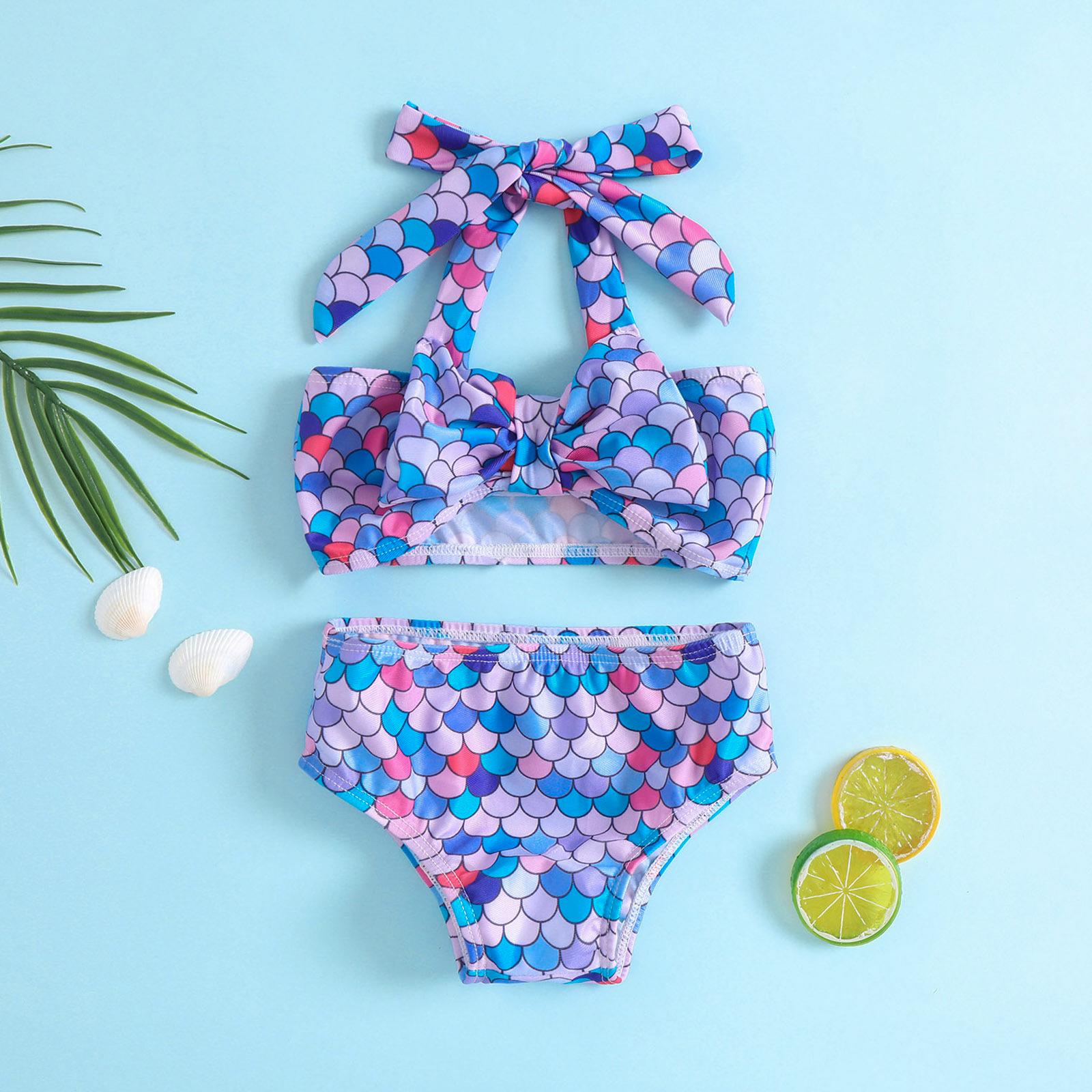 

Girls Summer Mermaid Halter Bikini Set 100 фіолетовий