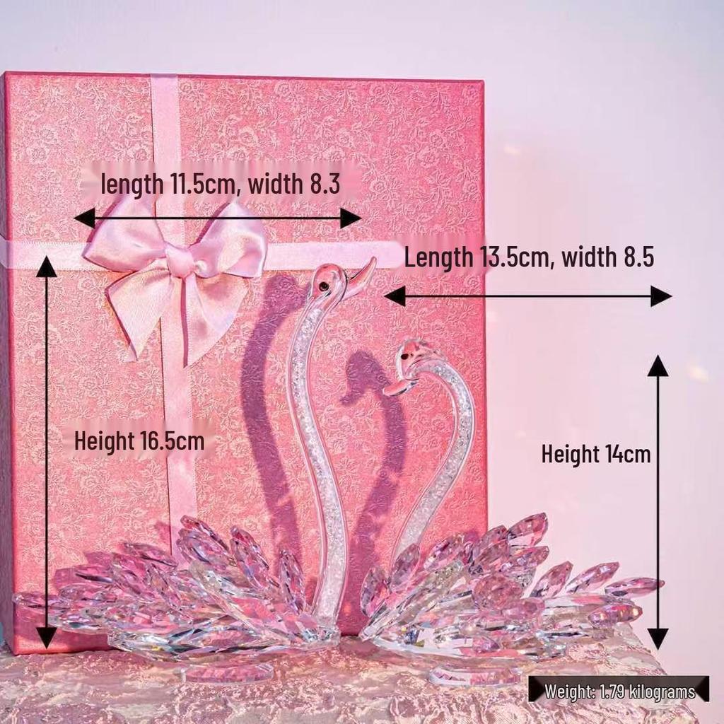 Crystal Swan Ornament: Creative Living Room & Entrance Decor, TV & Wine Cabinet Adornment, Wedding Gift