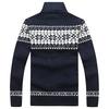 Autumn and Winter Sweater Men's Jacquard Slim-fit Stand-up Collar Sweater Trendy Casual Jacket Knitted Cardigan