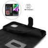 For iPhone 14/13 Wallet Case Double Folded Edge Skin Touch PU Leather Flip Phone Cover