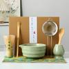 Matcha 7-piece set tea ceremony tools bowl hundred-bamboo whisk holder scoop spoon strainer cloth beginner-friendly home preparation natural materials