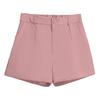 Women Shorts Elastic High Waist Button Zipper Fly Summer Suit Shorts with Pockets Solid Color Wide Leg Shorts Daily Wear