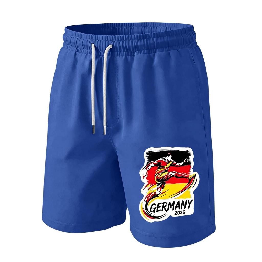 Men’s Casual Drawstring Waist Shorts with Germany 2026 Print Relaxed Fit Lightweight Breathable Athletic Lounge Wear