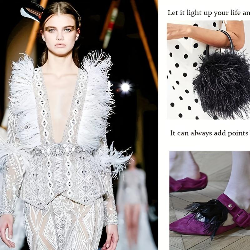 1M Ostrich Feathers Trim High Quality 8-10cm Feather Fringe Ribbon for DIY Sewing Dress Clothes Decorations