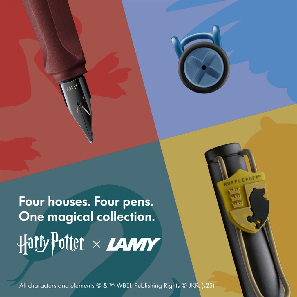 Lamy Safari Harry Potter Gryffindor Fountain Pen Special Edition Fountain Pen with House Crest Extra Fine Steel Nib Ergonomic Grip Includes T10 Blue