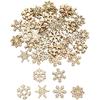 50Pcs Christmas Natural Wooden Chip Santa Claus Snowflake Christmas Tree Hanging Ornaments Pendant Navidad Decoration DIY Craft