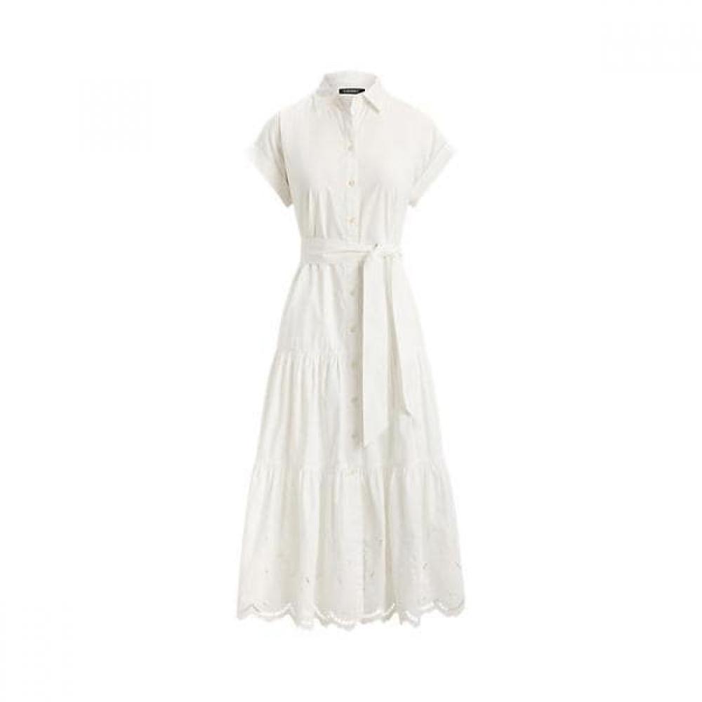 Lauren Ralph Lauren Tiered Shirtdress Ailet Broadcloth Wmlrdrssn820175100 0