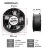 220V AC Small Axial Exhaust Fan with Distribution Box for Industrial Cabinet Cooling (12038 8025)