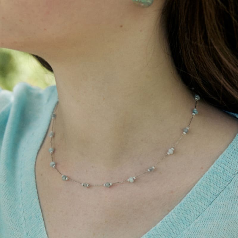 ADAUL Color Mini Stone Necklace - 2color