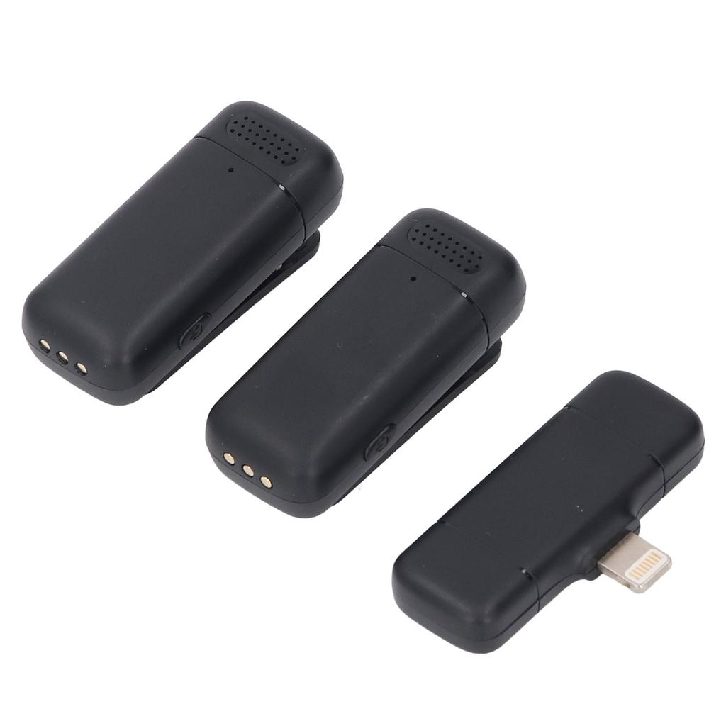 Wireless Lavalier Mic System with Charging Case 2 Transmitter 1 Receiver Lapel Microphone for IOS