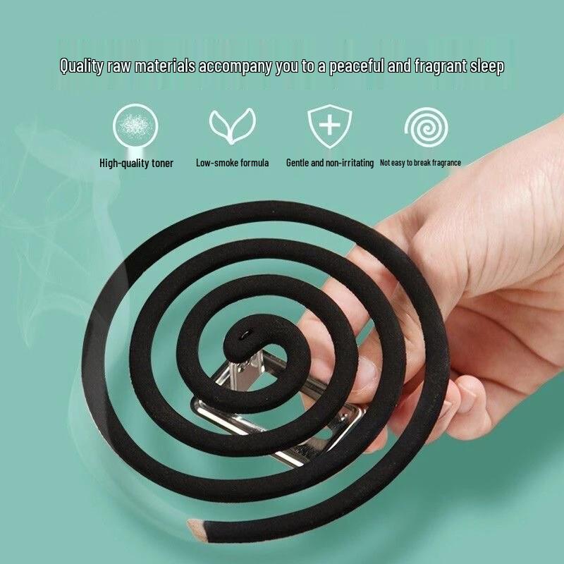 Mosquito Coil Holder - Safe for Kids & Pregnant Women, Lightly Fragranced, Black Indoor Mosquito Repellent and Killer
