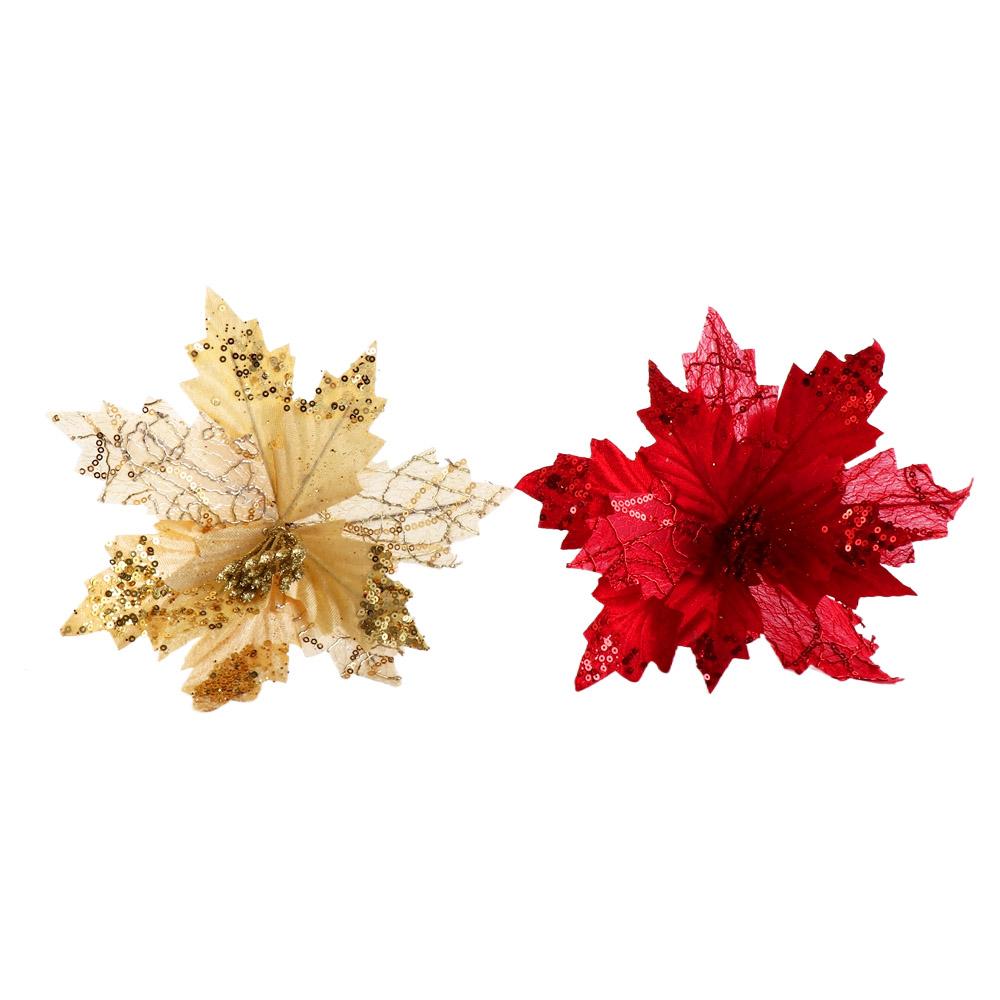 Artificial Fake Flower Colorful Christmas Tree Pendant Christmas Flowers  Navidad