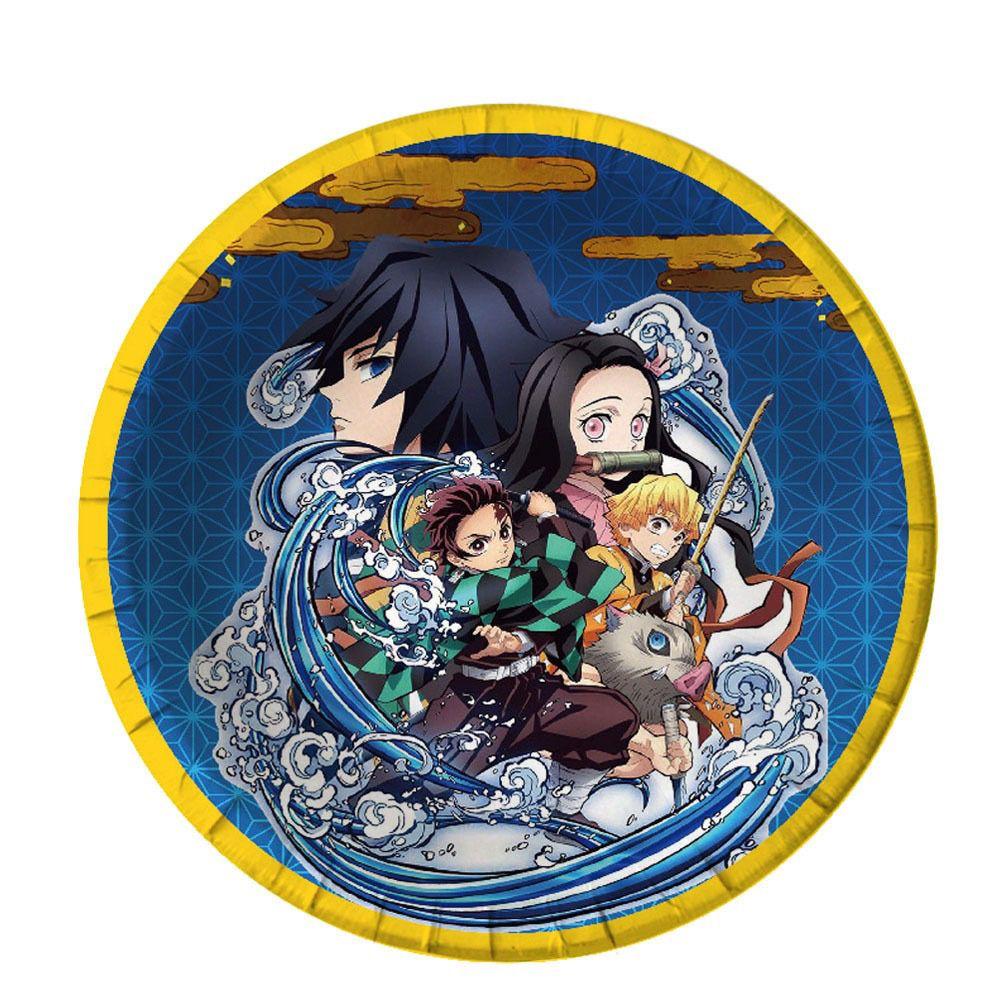 Demon Slayer Theme Birthday Party Supplies, Disposable Tableware, Paper Plates, Boy Birthday Party Decoration Set