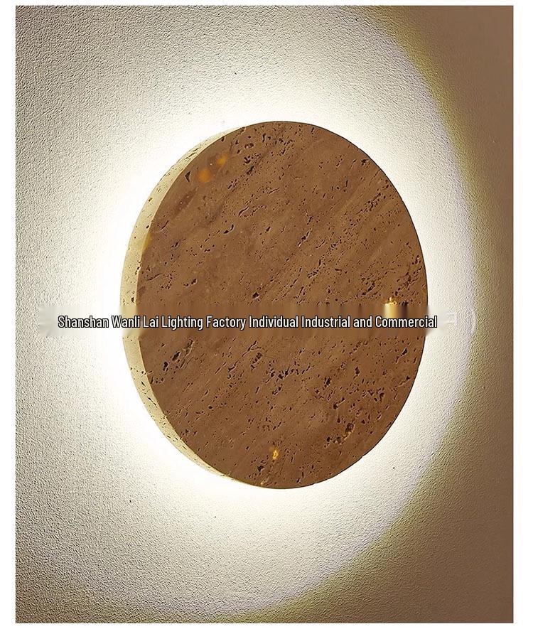 Wabi-Sabi Style Retro Yellow Travertine Light for Hallway, Corridor, Entrance, Balcony, and Bedside Atmosphere.