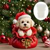Bow Gift Bag Christmas Hat Dog Candle Silicone Mold Cute Dog Resin Mold Drill Christmas Gift Bag Hat Dog Gift Bag Gypsum Molds