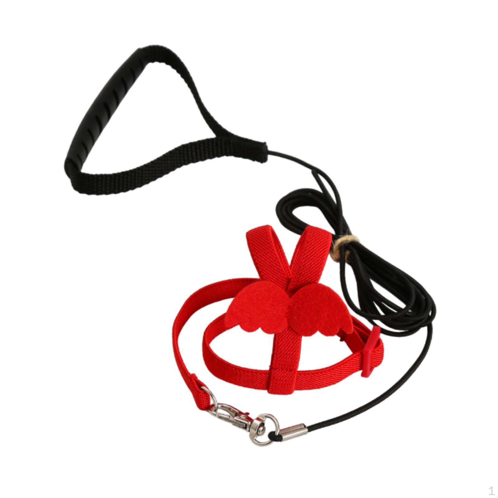 

Регулируемый комплект поводков и шлейки для птиц для приключений на природе Red_XS