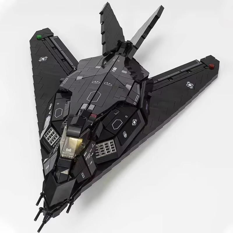 1375pcs Military Army F-117A Nighthawk Fighter Jet Model Building Blocks Set - Aircraft MOC Bricks Toy for Boys JJ9095