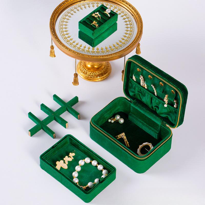 Flannel Jewelry Box, Jewelry Storage Box, Double-layer High-grade High-grade Anti-oxidation Jewelry Box.